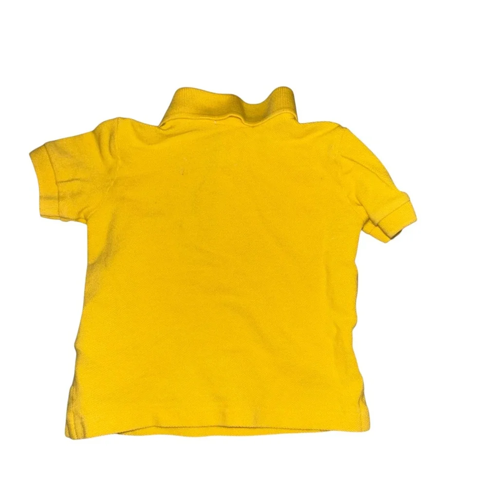 Ralph Lauren Kids Yellow Short Sleeve Pique Polo Shirt Blue Pony Logo‎ Size 6M